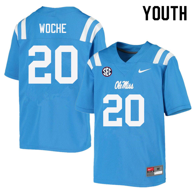 Youth #20 Jack Woche Ole Miss Rebels College Football Jerseys Sale-Power Blue - Click Image to Close